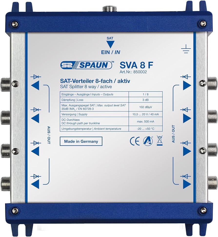 Spaun SVA8F 8-smerový Rozbočovač Sat If 850002 Originál