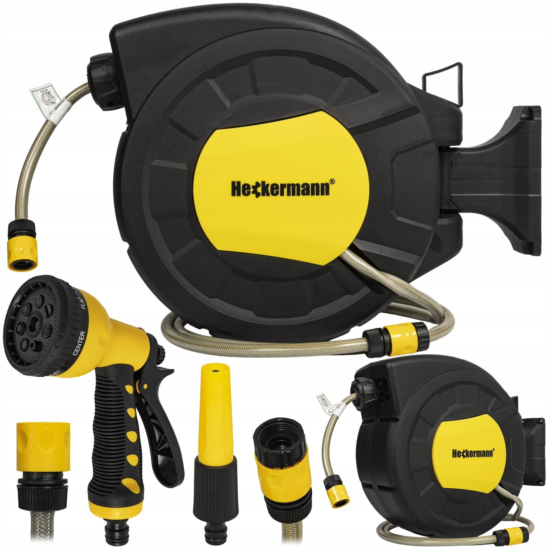 Záhradná Zvinovacia Hadica Automatická Bubonová Pištoľ Zavlažovač Koncovky 22 m