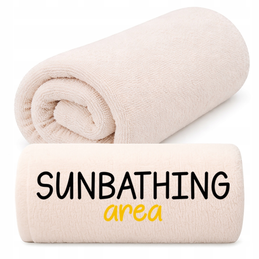 Osuška 50X100 Na Prázdninové Ležadlo Mäkká S Výšivkou Ecru Sunbathing