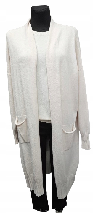 Dlouhý Kardigan S Kapsami Dolce PICCANTE-světle béžová Premium Italia