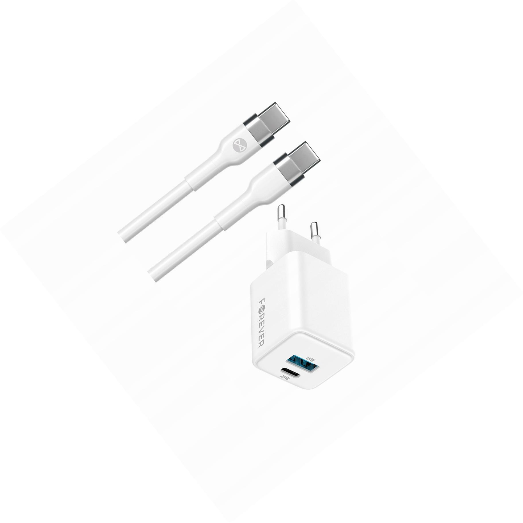 Szybka ładowarka GaN 20W Usb i Usb-c z kablem do Realme X3 SuperZoom