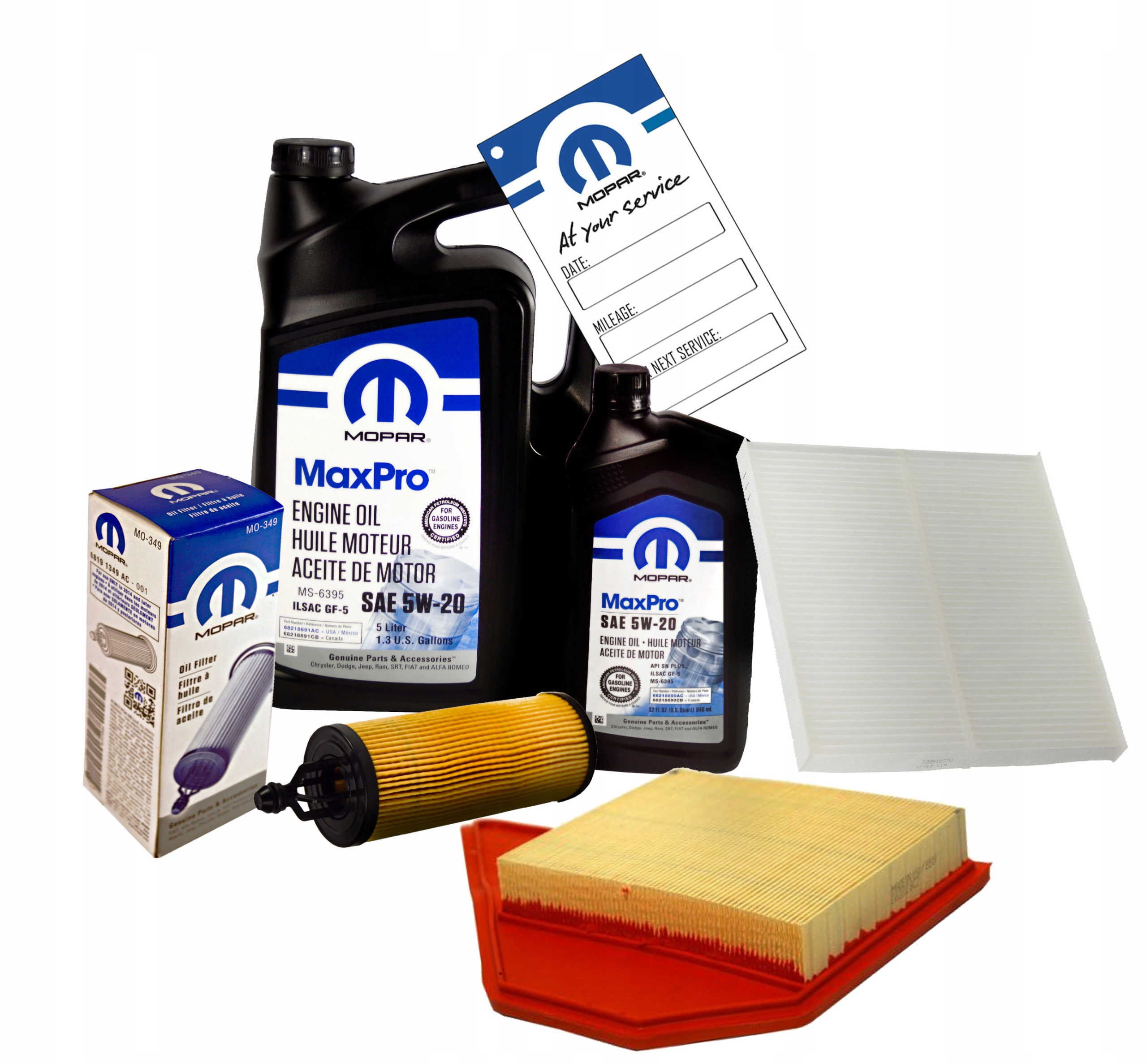 Olej Mopar 5W20 6L filtry 3.6 Town&Country