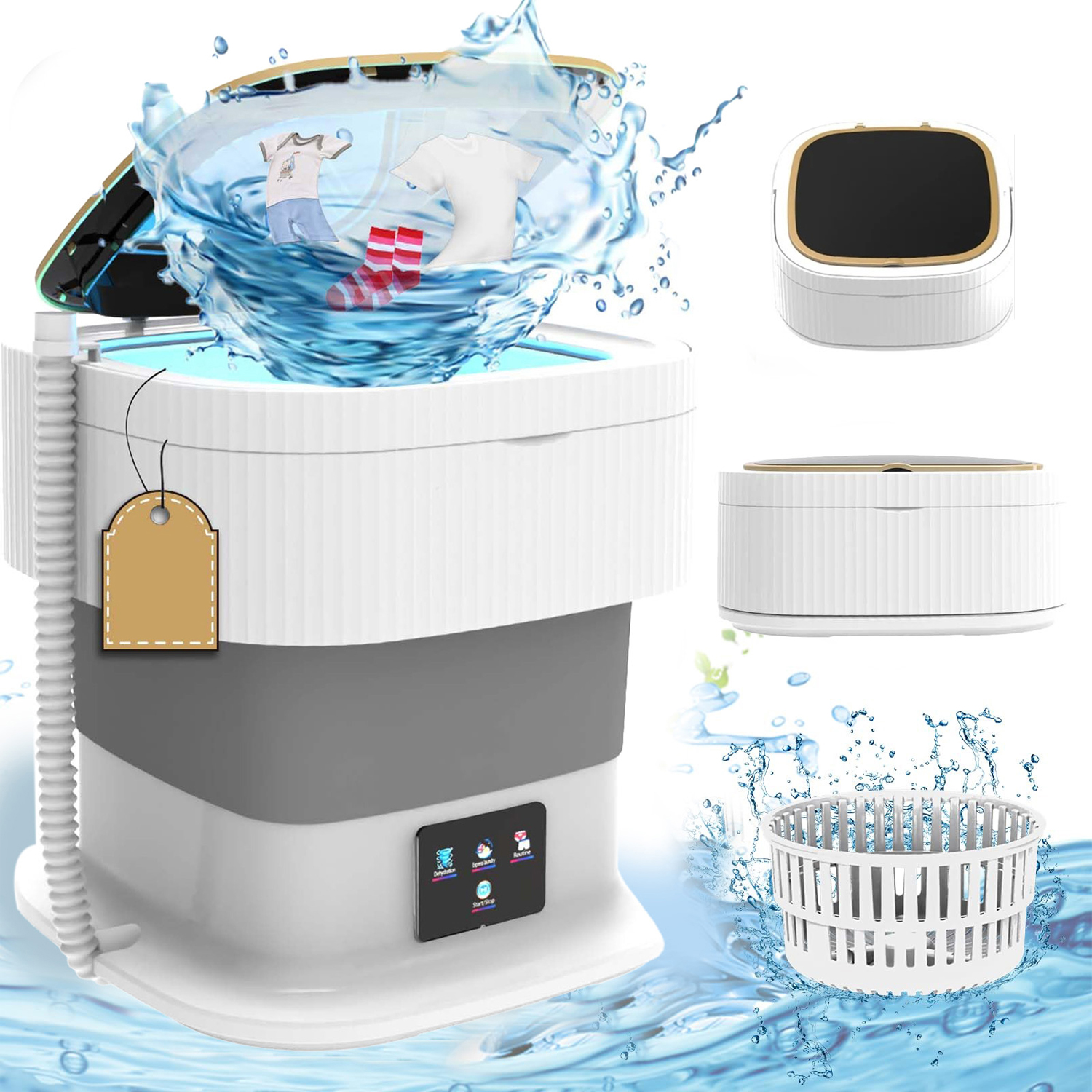 Przenośna mini pralka 11L składana podróżna automatyczna turystyczna pralka