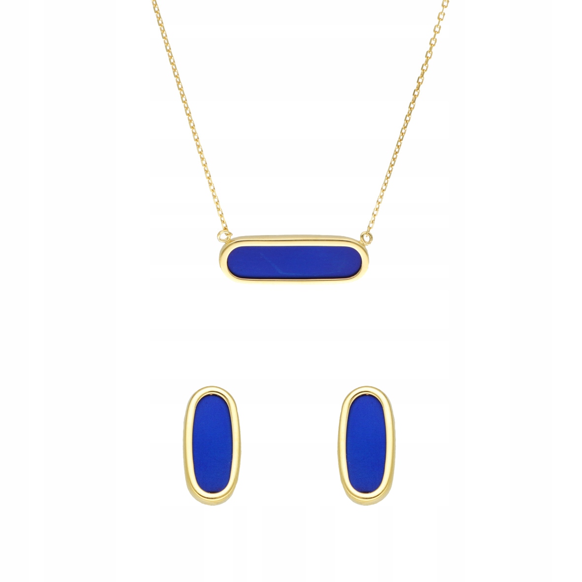 Komplet oválný titan stříbro pozlacený