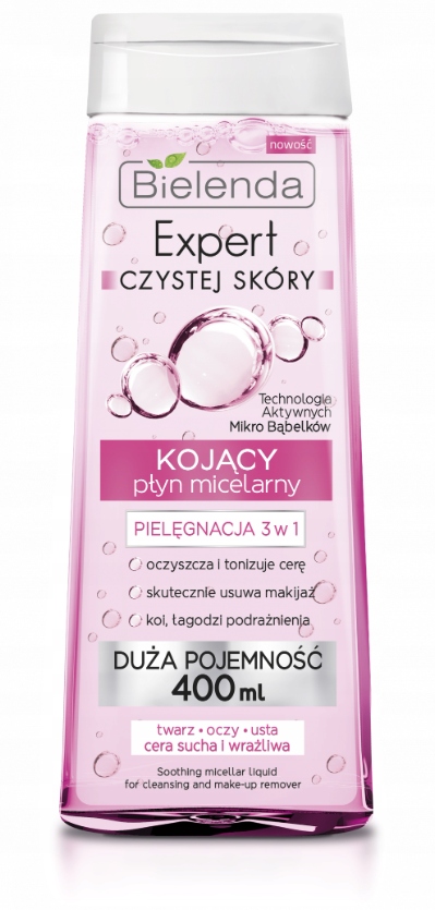 BIELENDA EKSPERT CZYSTEJ SKÓRY KOJACY PŁYN MICELARNY 3W1 400ML