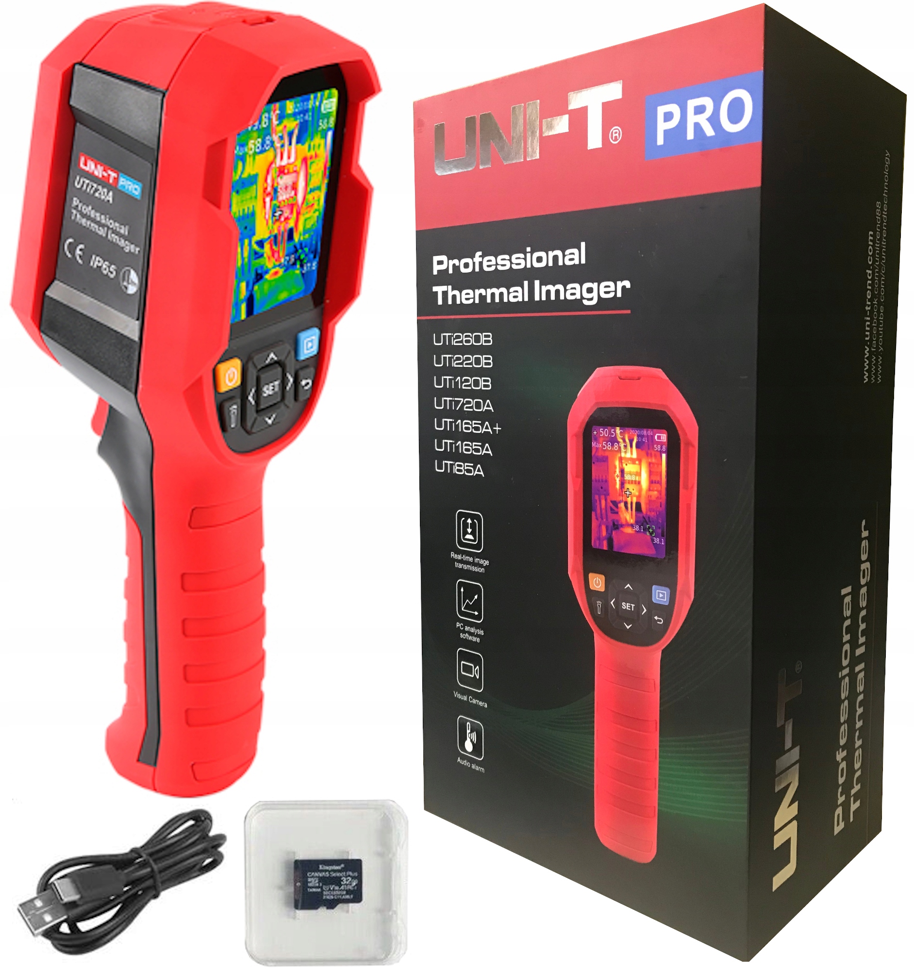 UTi720A Termovizní kamera 256x192px Distribuce Pl Uni-t Sd karta