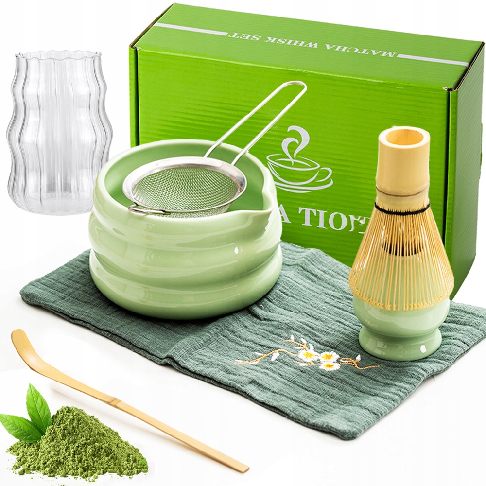 Levně Bambusová Metlička Na Čaj Matcha Lžička Chashaku Na Matchu Sada 7 Kusů