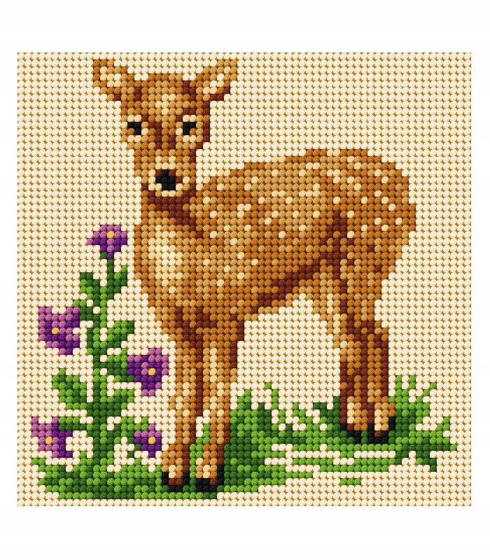 Kanwa z nadrukiem Ariadna 15x15cm sarna