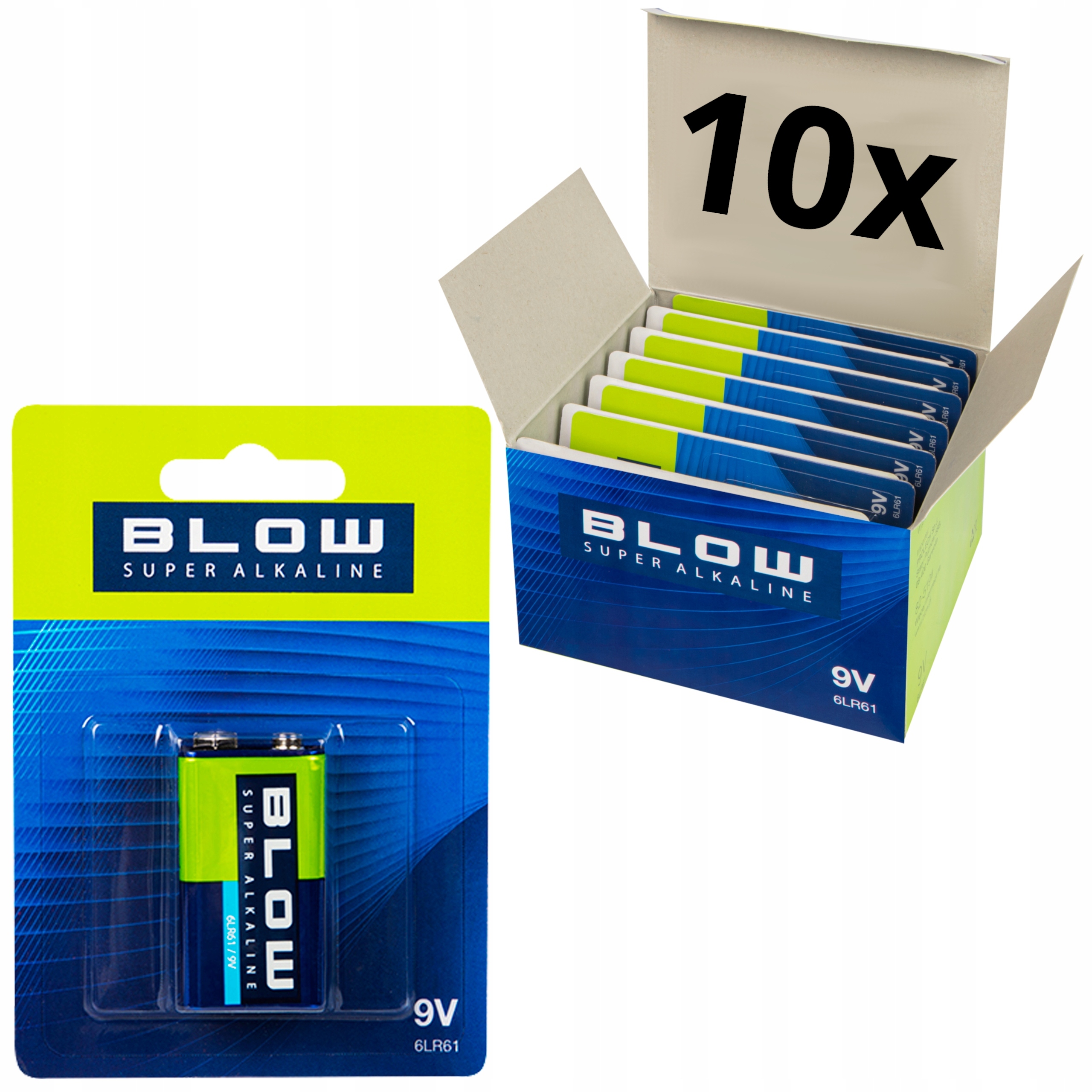 10X Alkáli Elem 9V 6LR61 Játék Zseblámpa Szett 6LF22 Bliszter