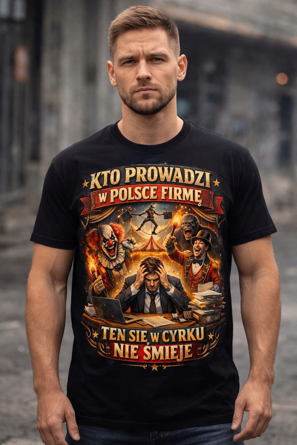 PROWADZI FIRME W POLSCE KOSZULKA T-SHIRT Z NADRUKIEM NA PREZENT IDEALNA 3XL Marka bez marki