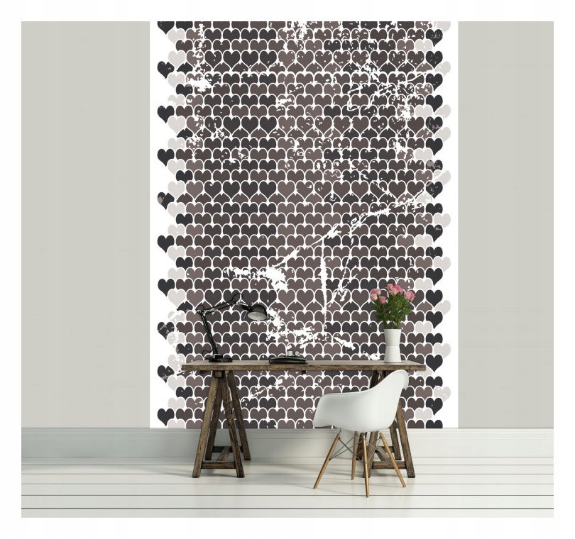 Fototapeta Srdce Vintage Šedá Grunge Monochromatická 206x275 lepidlo