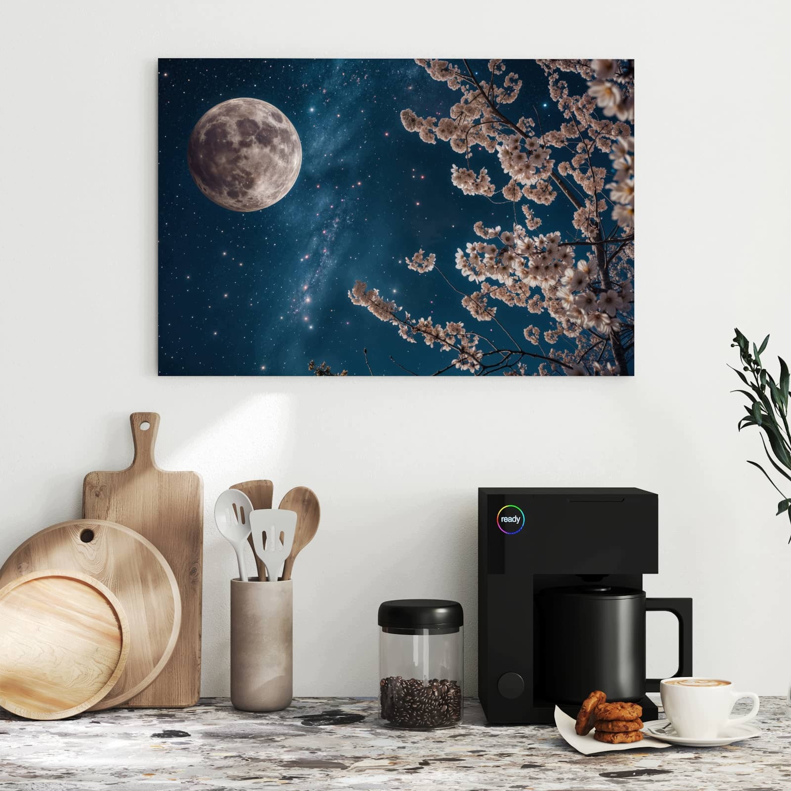 Magnetická tabule Květiny Světlo měsíce 60 × 40 cm