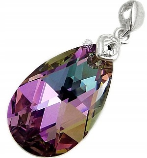 Krystaly Nádherný Přívěsek Vitrail Stříbro