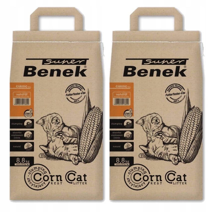 Benek Corn Cat Natural 2x14 l Stelivo 100% biologicky rozložitelný