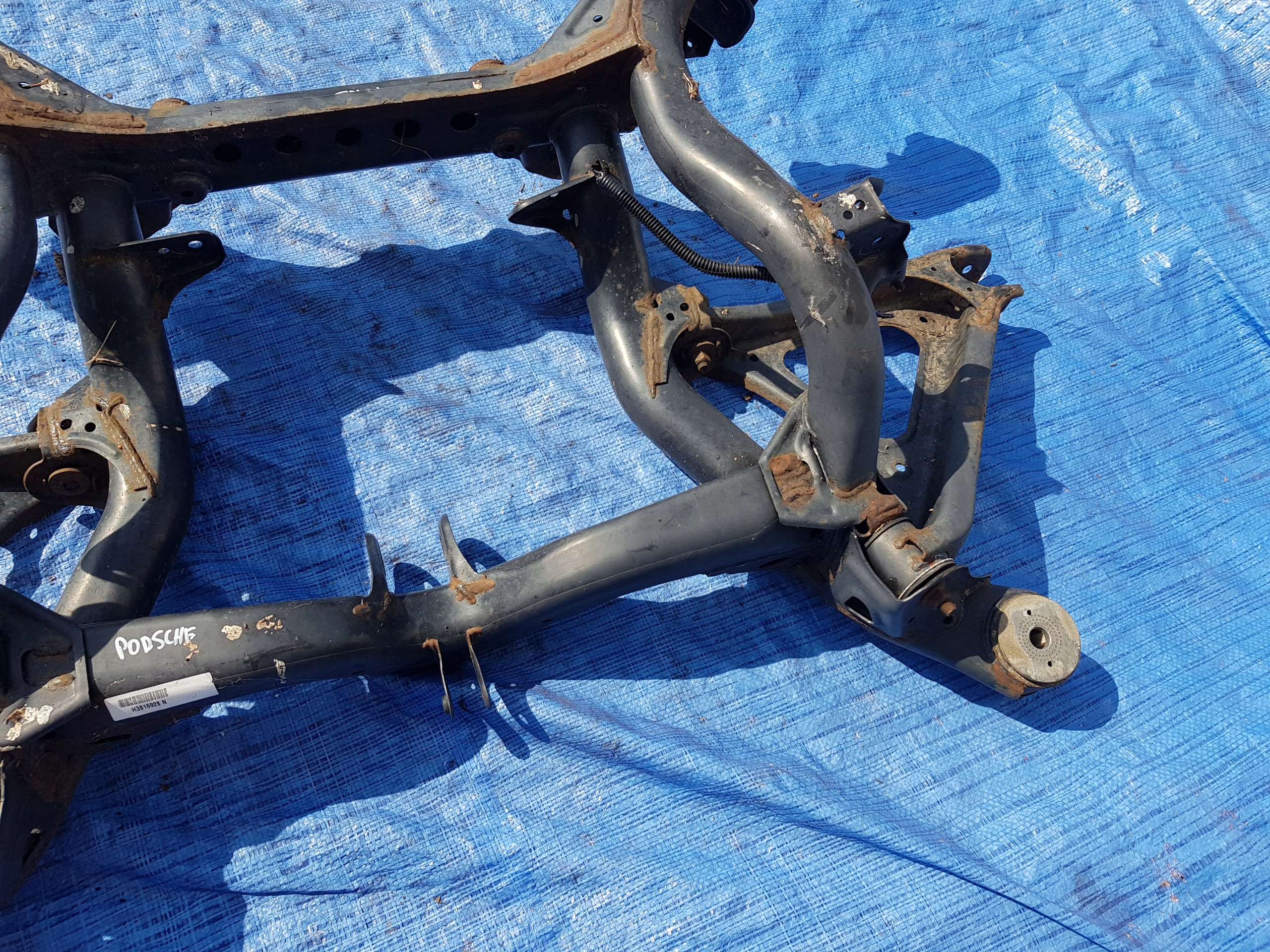 axle beam rear part PORSCHE CAYENNE 7P II 4.8 TURBO sider subframe axle beam
