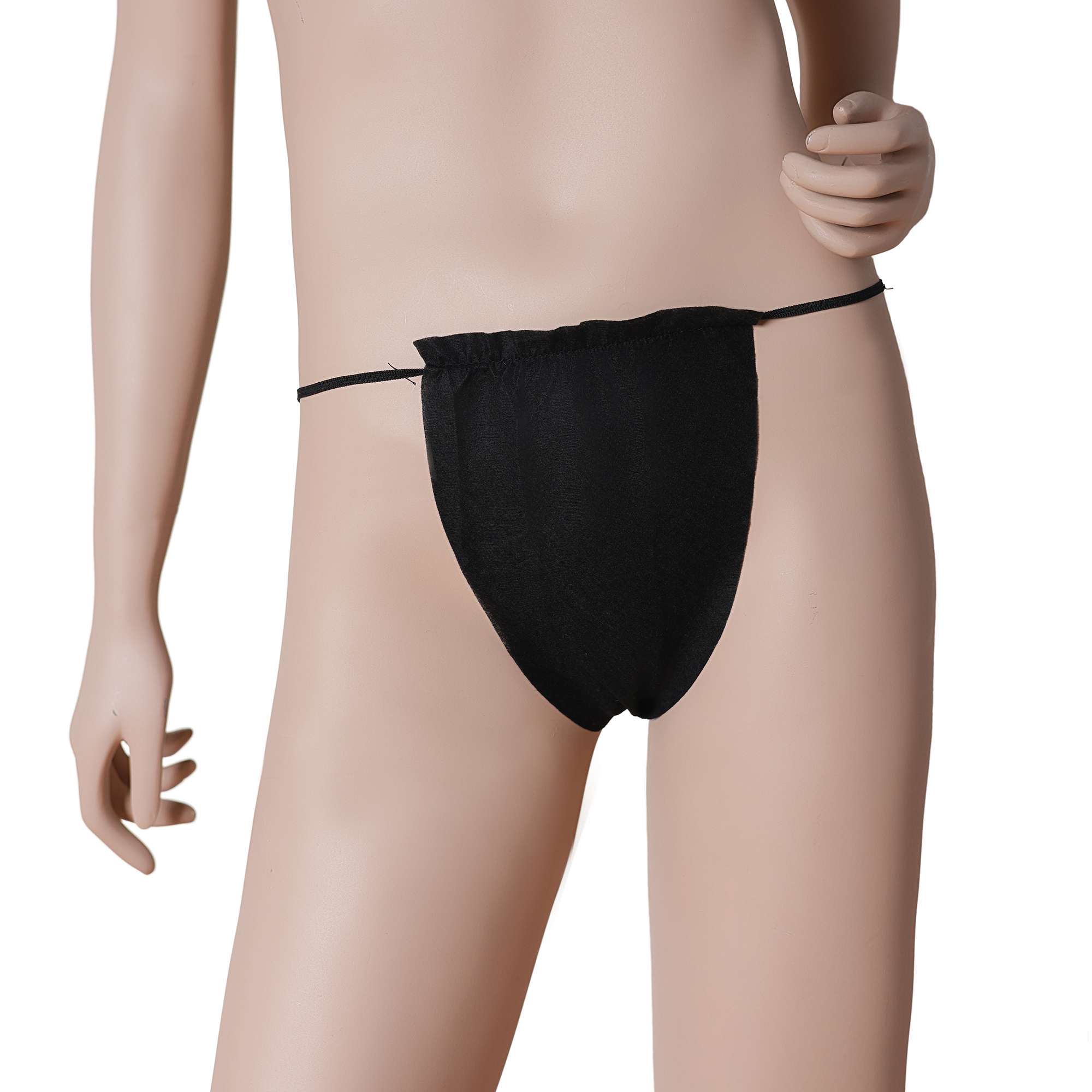 Tanga Netkané Na Jedno Použití Dámské Černé S/m 100 ks Qms Line Premium