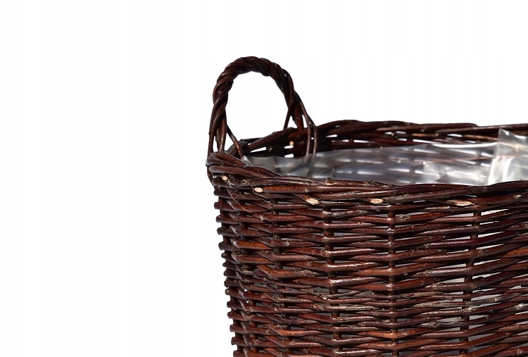 Doniczka wiklinowa na Kwiaty Osłonka Donica FI 22 Kształt okrągły