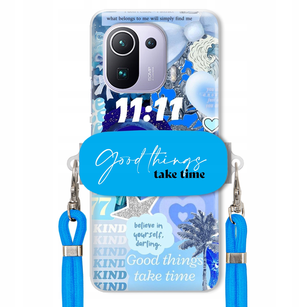 Pouzdro pro Xiaomi Mi 11 Pro Držák Crossbody vodítko Good Things Take Time