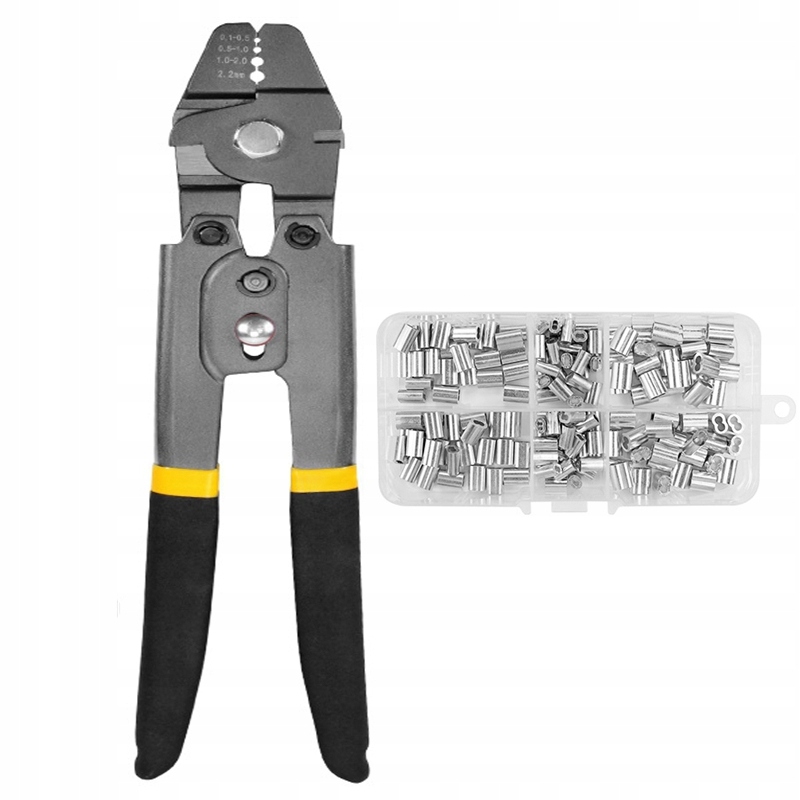 Nářadí Pro Zalisování Ocelových Lank Sada S 150x Sudovými Objímkami