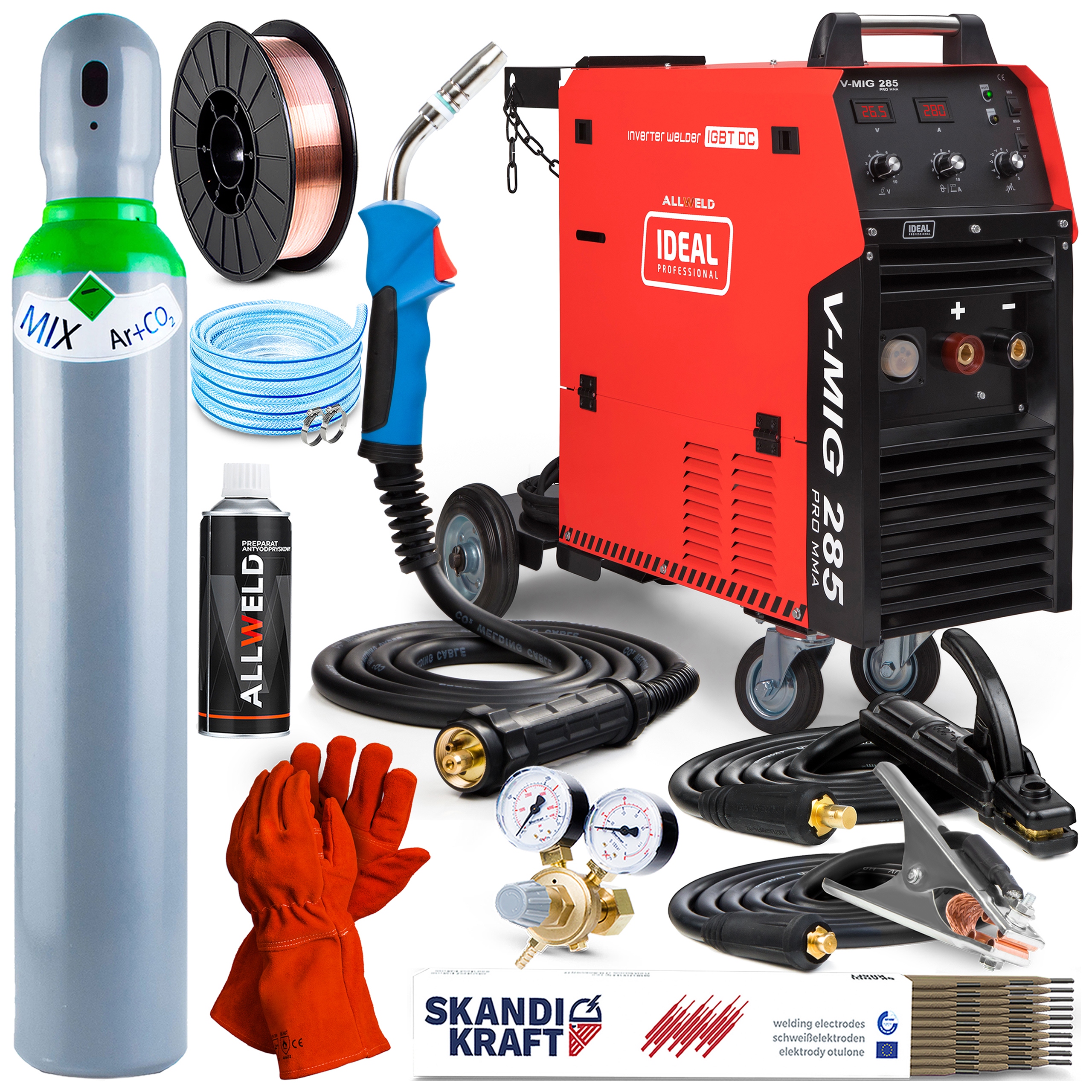 Invertorová Svářečka Ideal V-mig 285 4X4 Pro Mma Hliník Igbt 400V 280A