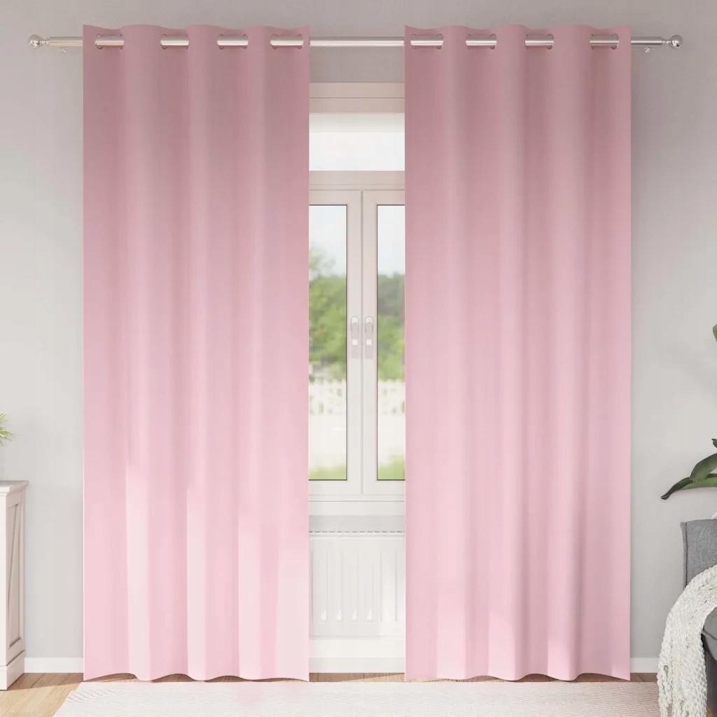vidaXL Závěsy na zatemnění s kroužky 2 pcs Bledě růžová 225 x 140 cm