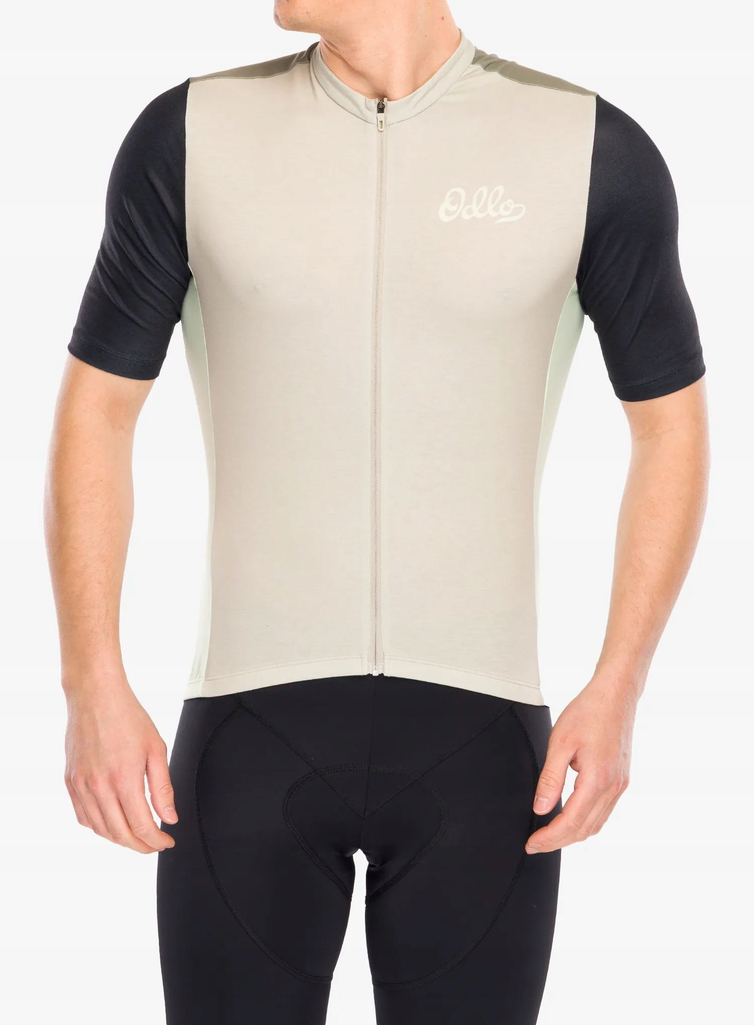 Cyklistický dres Odlo Essential Heritage Print S/u Collar Ss Fz agate M