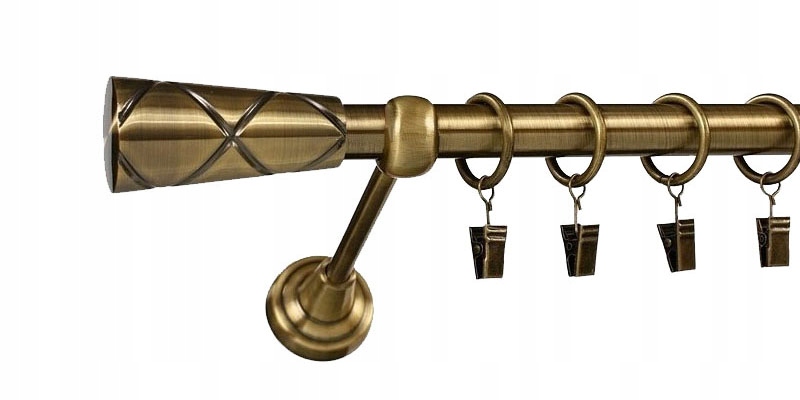 KARNISZ 19 mm pojedynczy kompletny złoty 180 cm Rodzaj karnisza pojedynczy