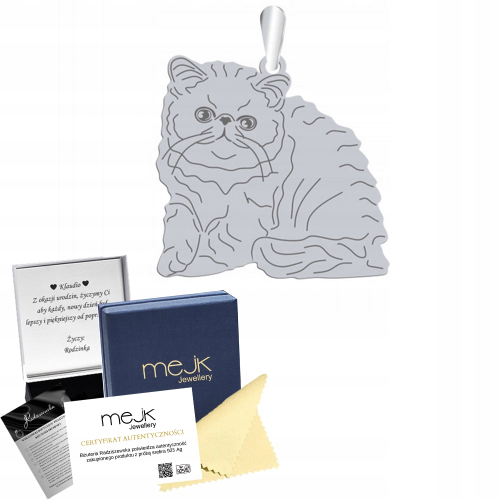 Stříbrný přívěsek Exotická kočka 925 Šperky Žena Dárek Gravírování