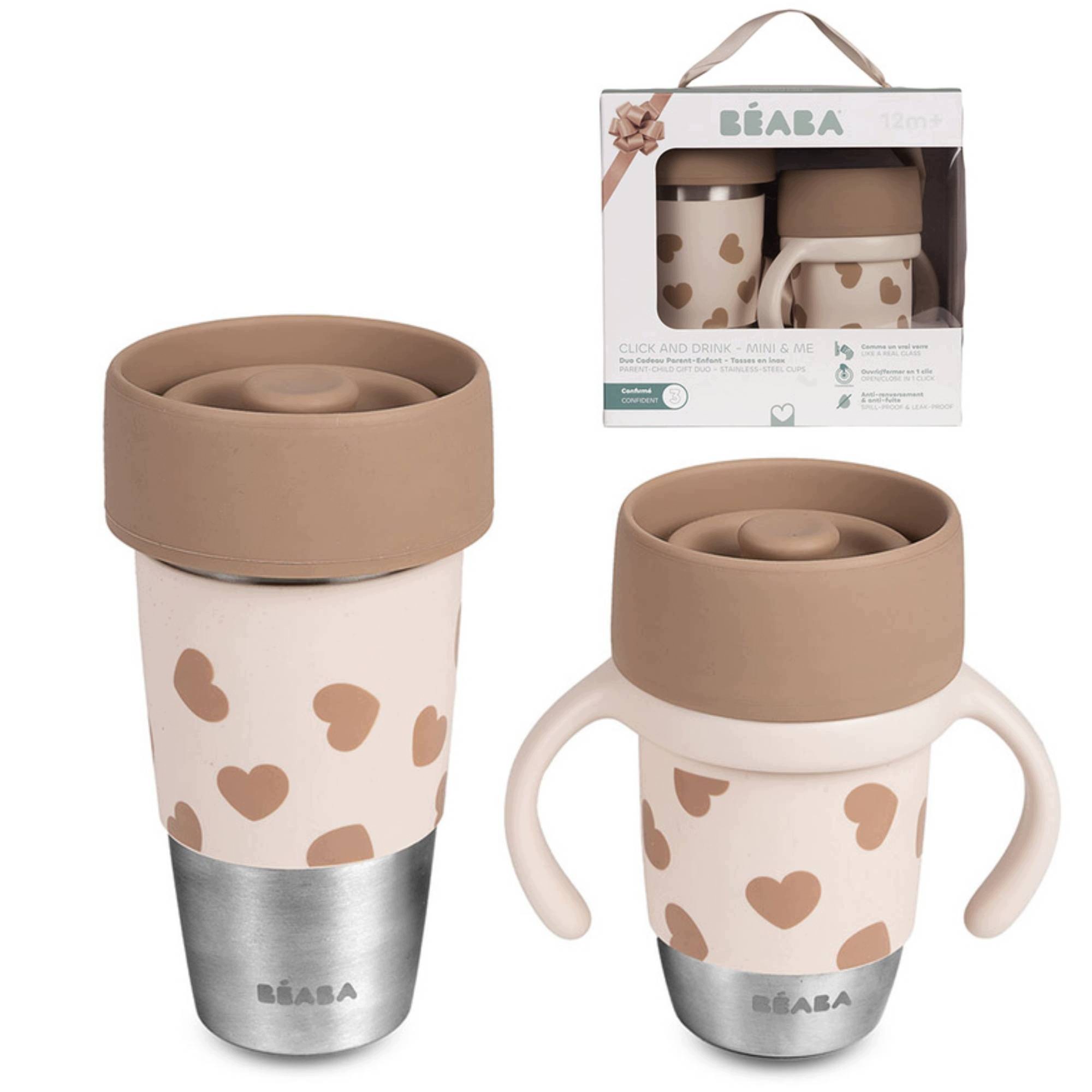 Beaba Kubek dla Mamy Dziecka Treningowy 360° Stal Nierdzewna Mini&Me 2szt