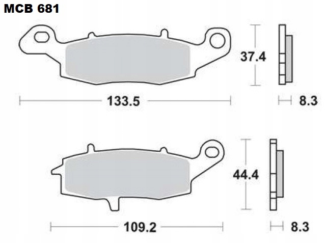 KLOCKI HAMULCOWE PRZOD KAWASAKI VN 1600 1700 Part number MCB681 MCB682