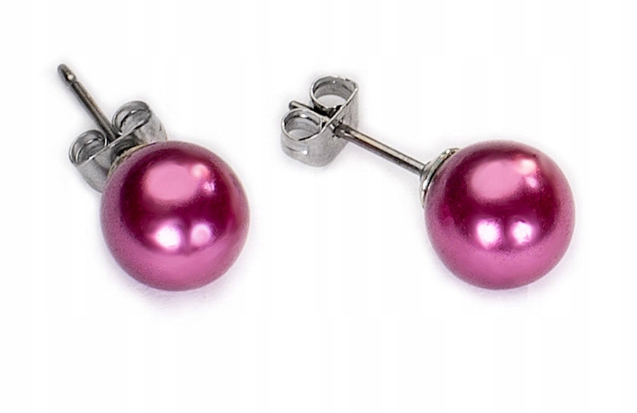 

Kolczyki Różowe Wkręty Perły Ciemny Róż Kiara