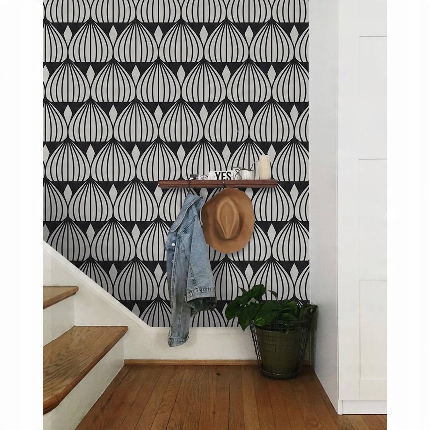 

Fototapeta Geometryczny szaro-biały wzór 290x290cm