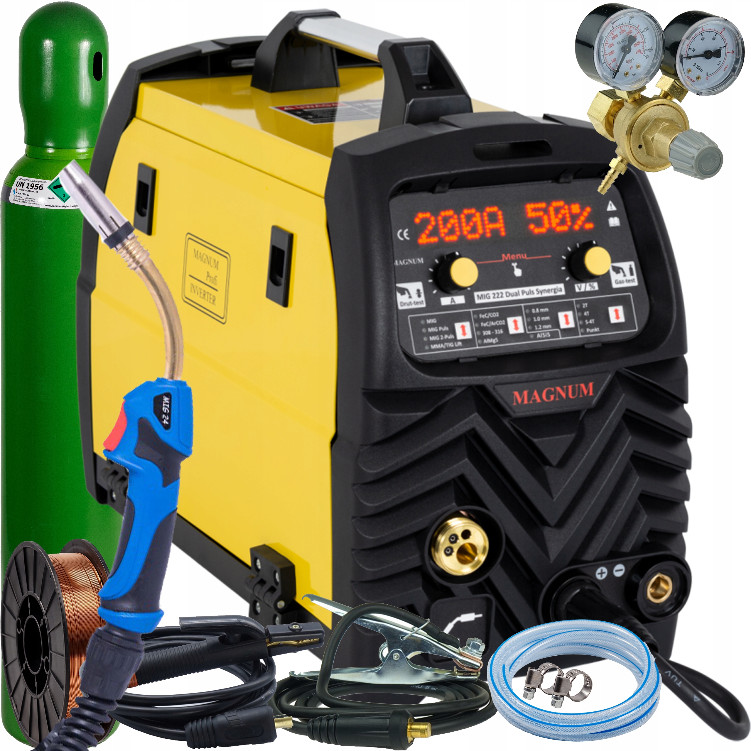 Svařovací stroj Mig Mag Magnum 222 Migomat 200A poloautomatický svařovací stroj 230V plyn 4
