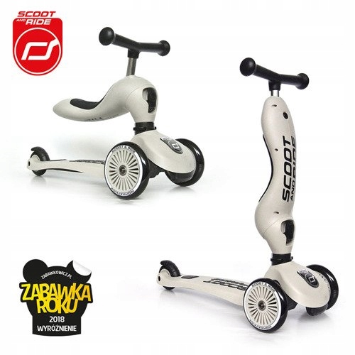 SCOOTANDRIDE Highwaykick1 2w1 1-5 lat Ash +kask Marka Scoot and Ride