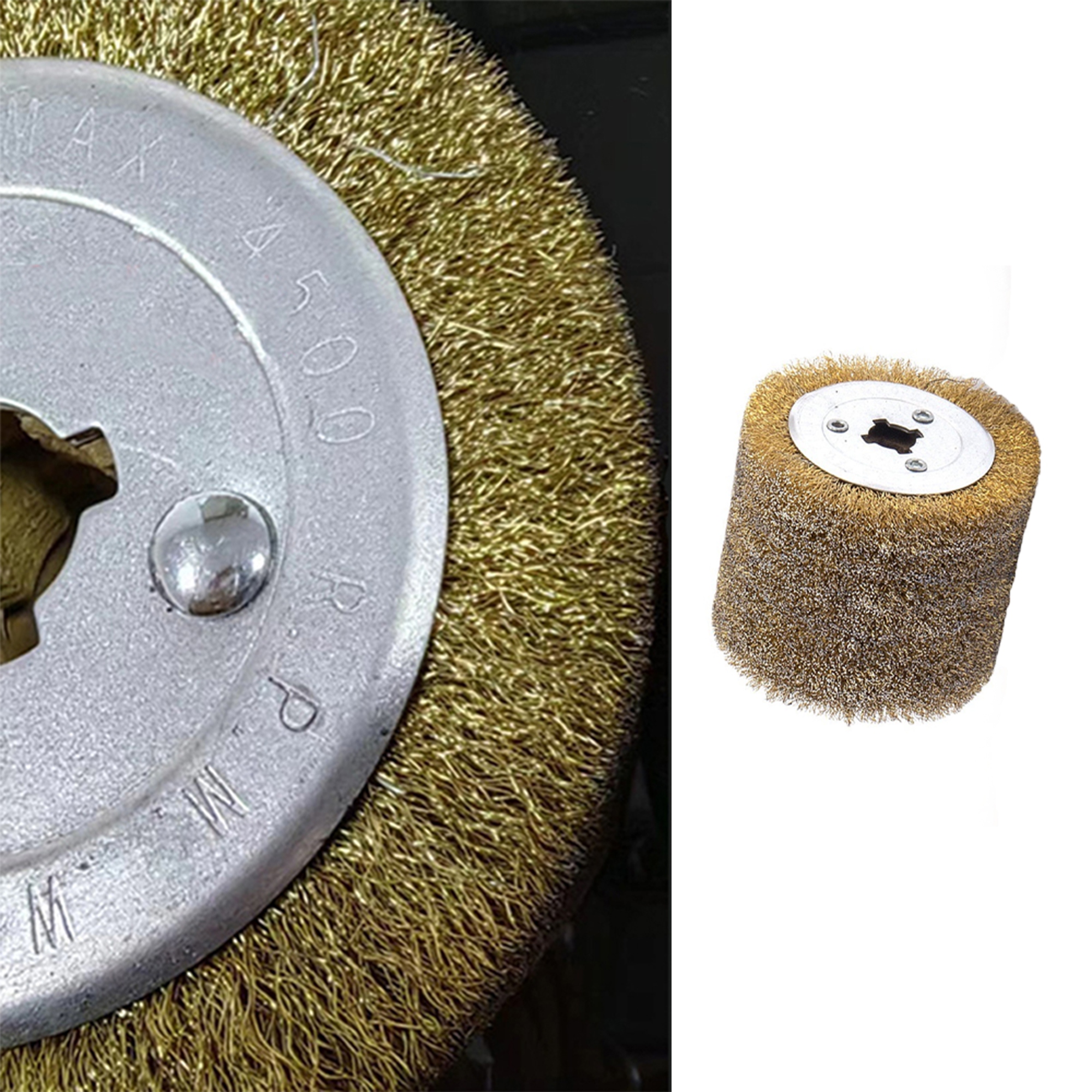 Válcový brusný drátěný kartáč z mosazi o průměru 0,3 mm
