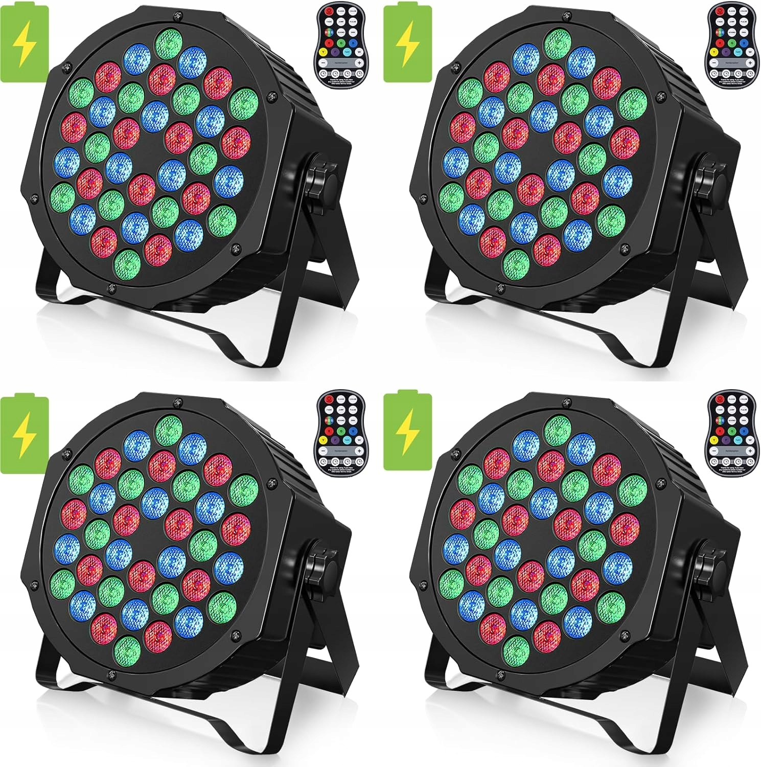 Akumulátorová Rgb světla 4ks, Led světla, Dj osvětlení
