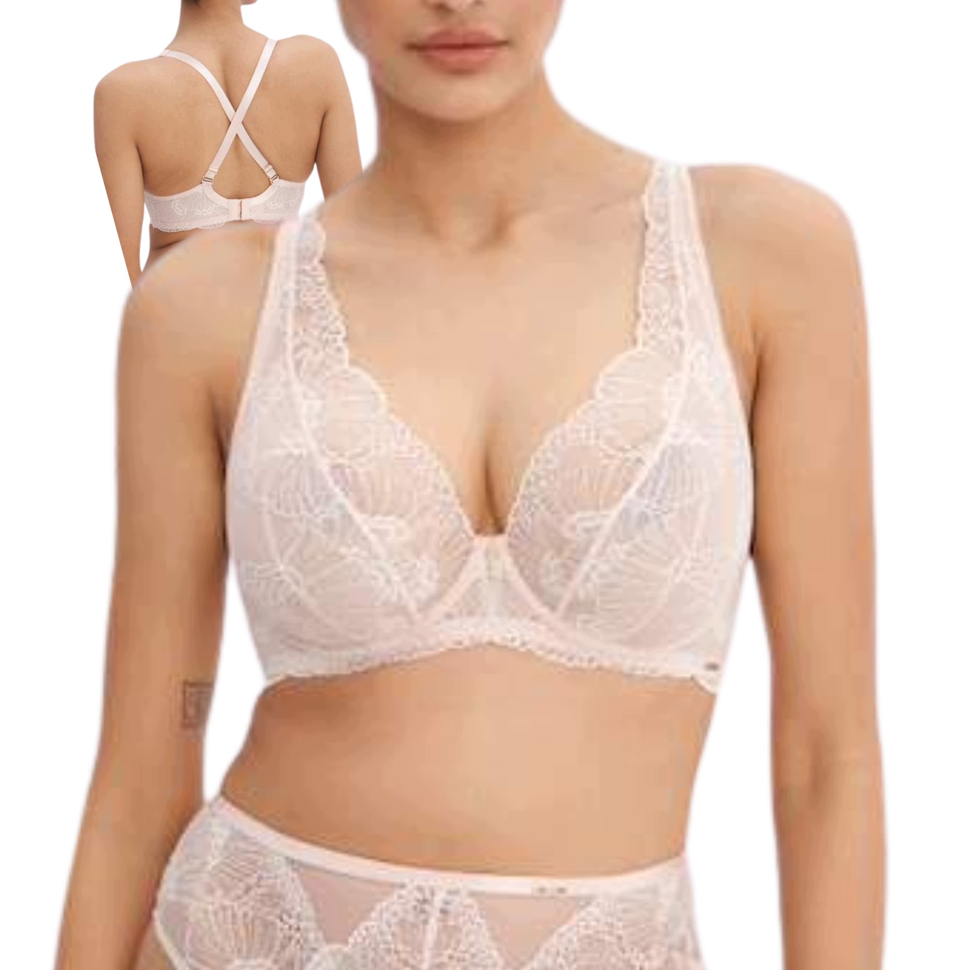 Měkká krajková podprsenka braletka Alles Posh Routine M Bralette béžová 70C