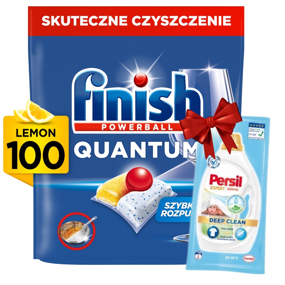 Levně Finish Quantum Kapsle do myčky nádobí Lemon 100 ks Dárek