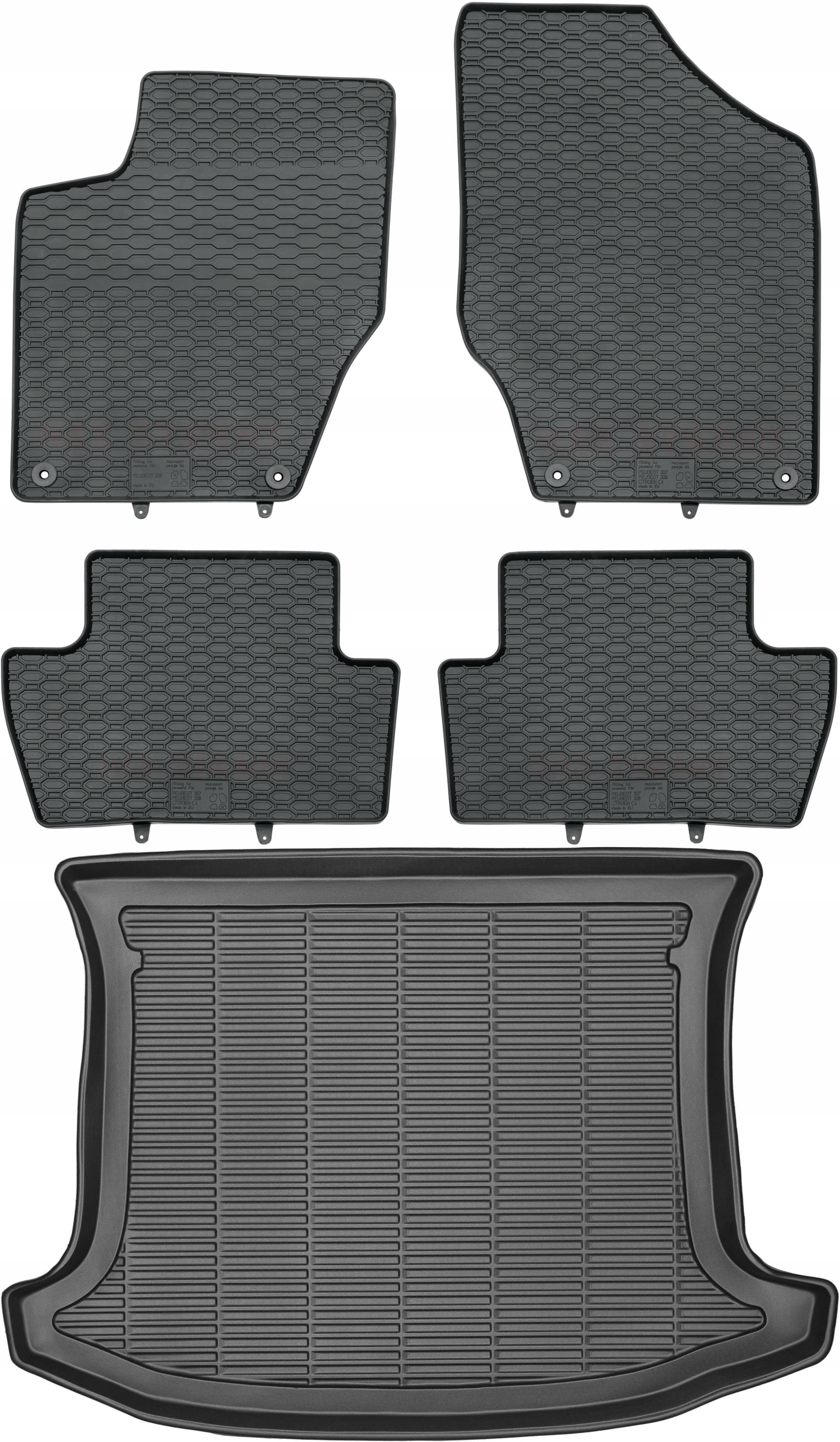Peugeot 308 I Sw 2007-2013 Gumové stierače rohož batožinového priestoru