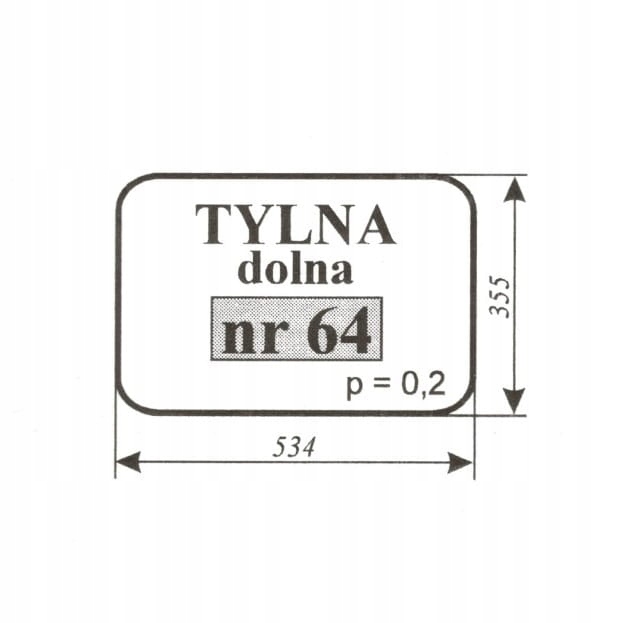 

Szyba Tylna Dolna Nr 64 Zetor 5211-7745 3320-7340