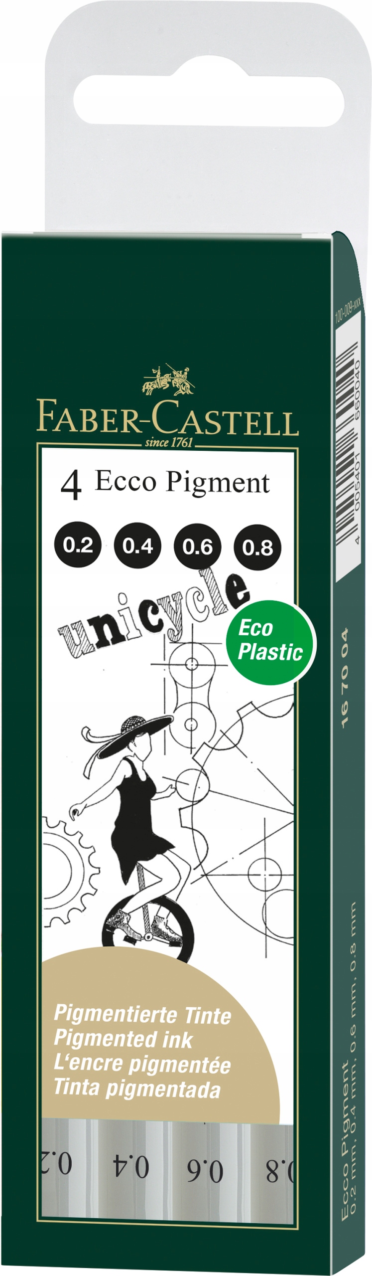 Tenkopisy Faber-Castell Ecco Pigment 4szt.w Pouzdro