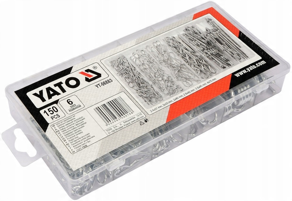 

Zestaw zawleczek sprężystych MIX Yato 150 sztuk