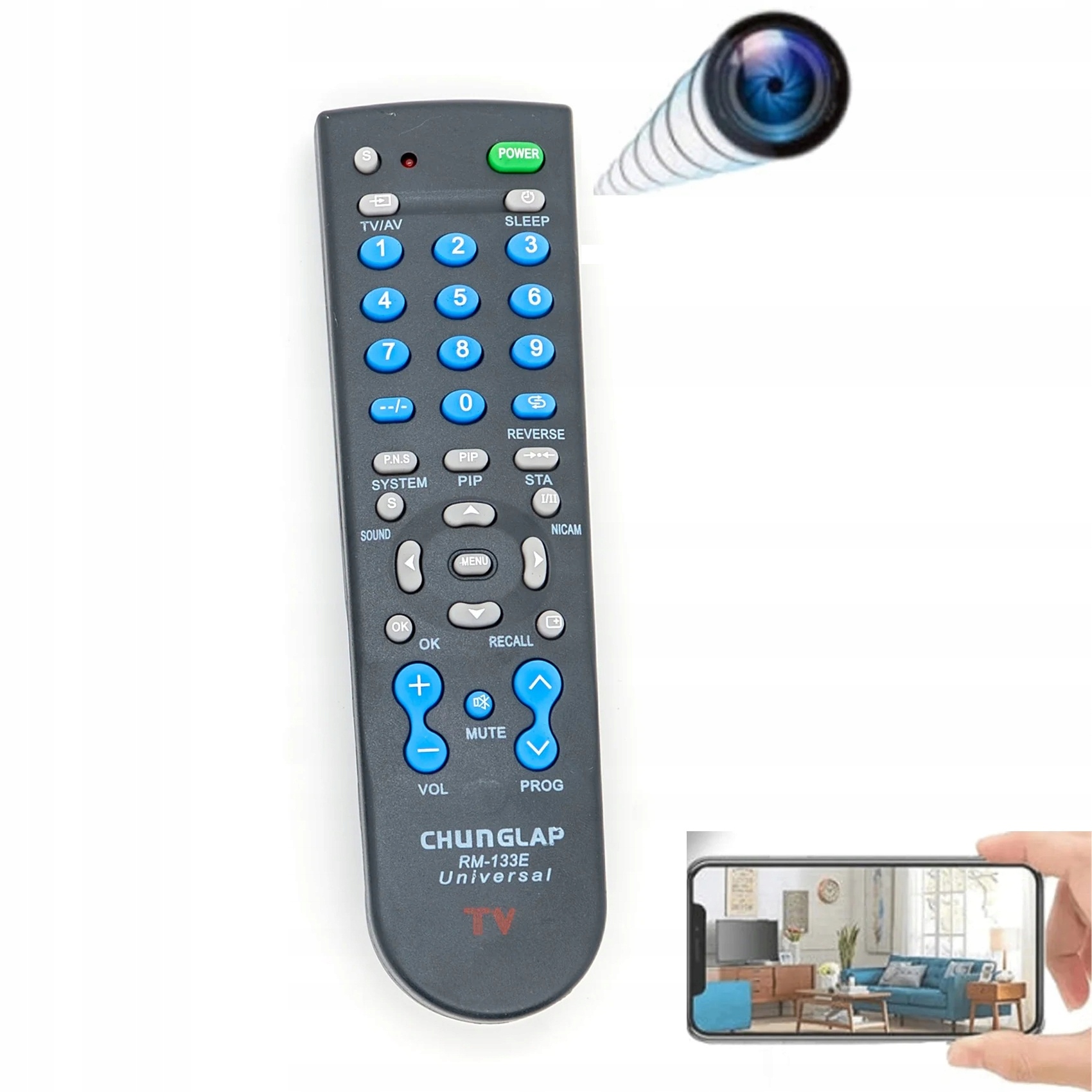Pilot Skrytá Mini Špionážna Kamera V Diaľkovom Ovládači Full Hd 1080P Wifi