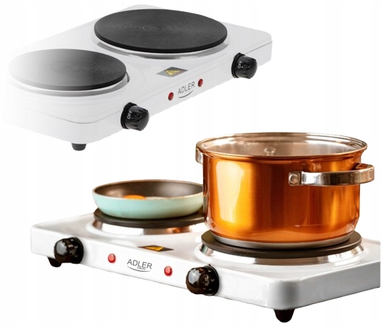 Kuchenka elektryczna dwupalnikowa turystyczna 2500W 5-stopniowa regulacja