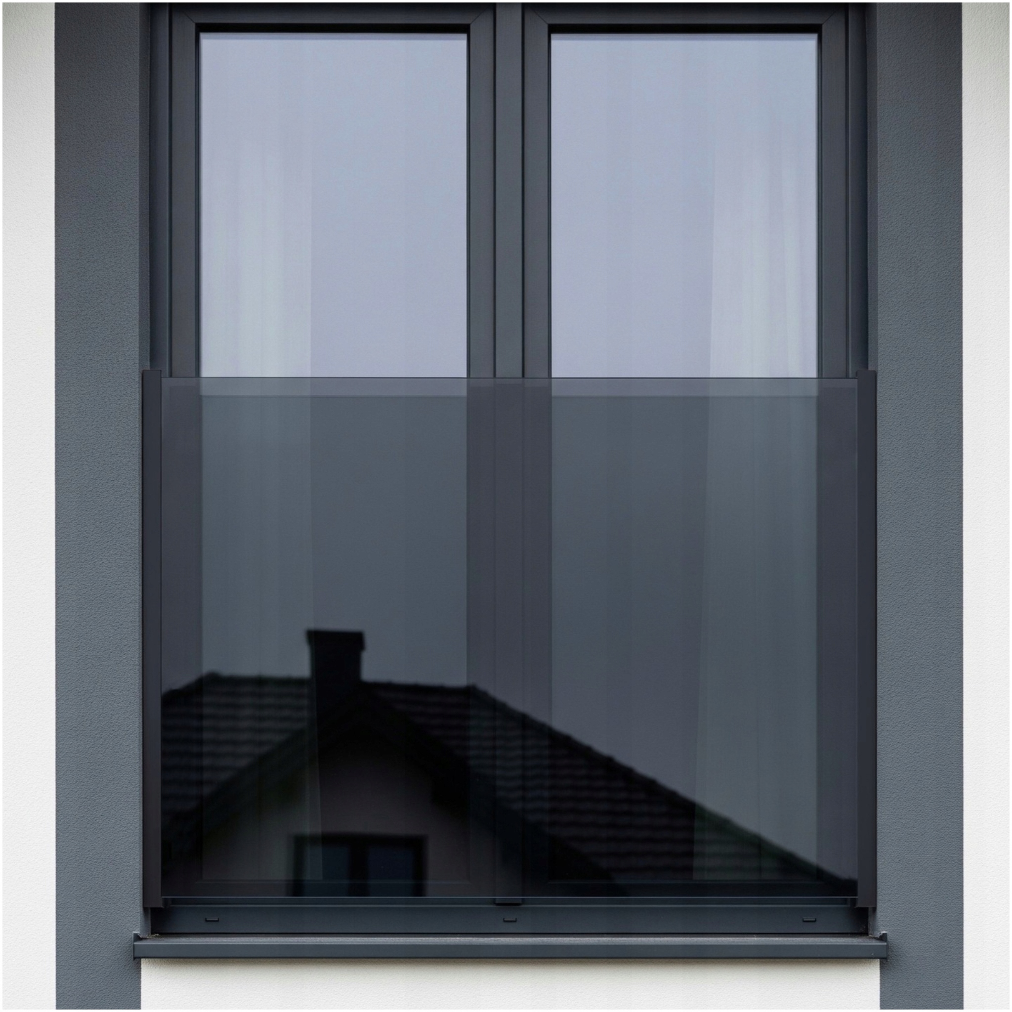 Francouzská zábradlí portfenetr naokenní profily Černé 110 cm