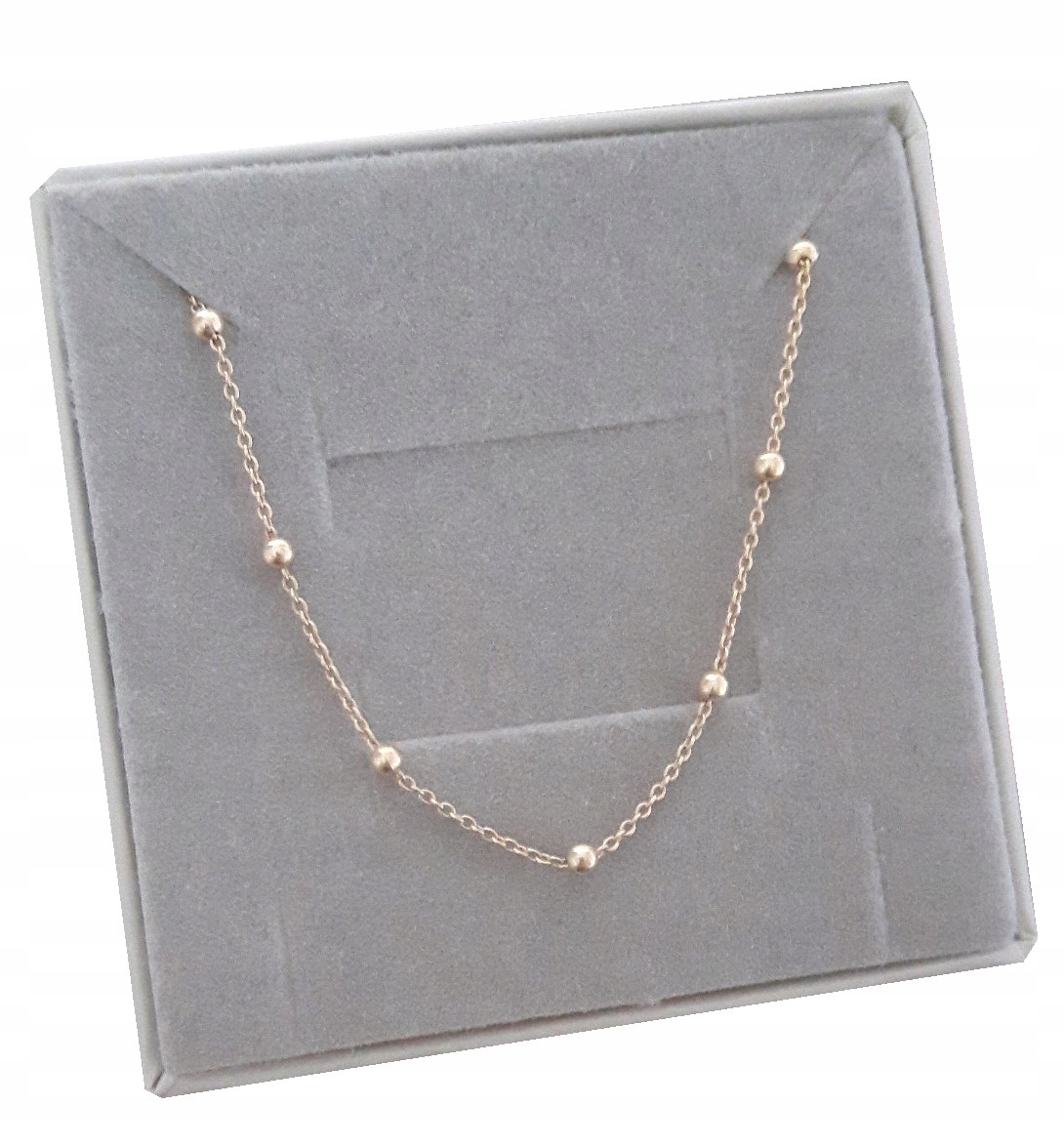 

Łańcuszek złoty choker kuleczki z kulkami srebro