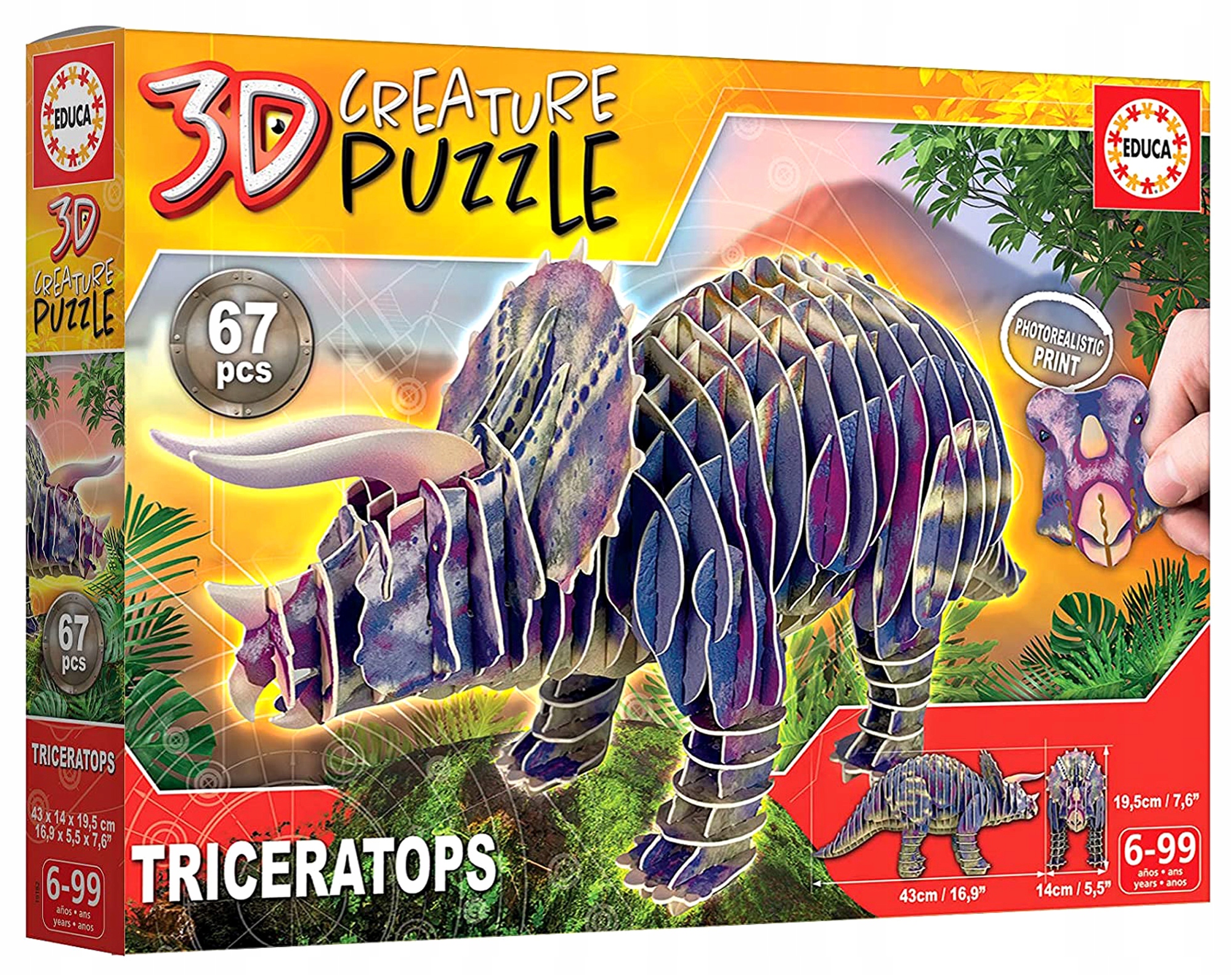 

Educa Puzzle 3D Dinozaury Triceratops 67 el.