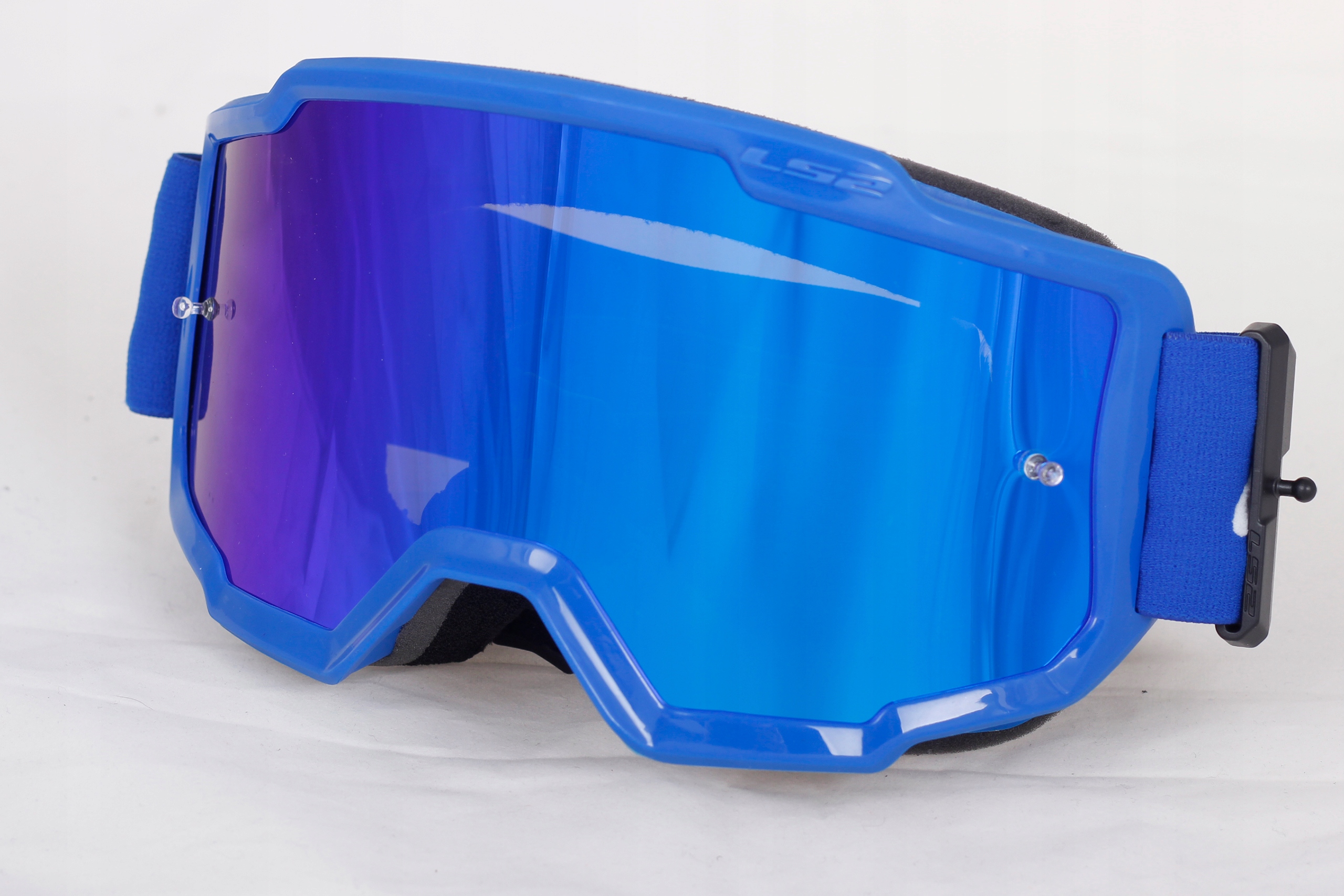 LS2 CHARGER GOGLE CROSS ENDURO MOTOCROSS ATV BLUE 2 szyby lustrzany wizjer Model Charger