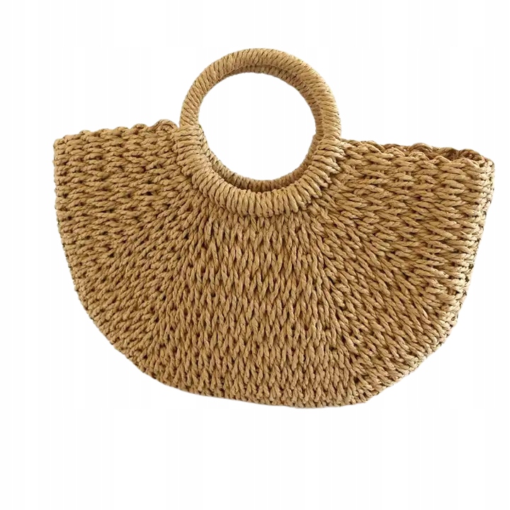 Torba boho pleciona do ręki podszewka ściągacz