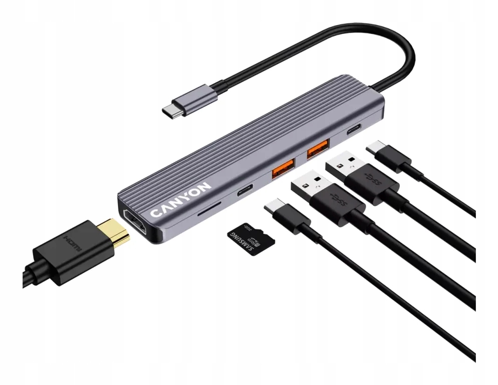 CANYON HUB DS-17 6 w 1 4k USB-C Szary — 15